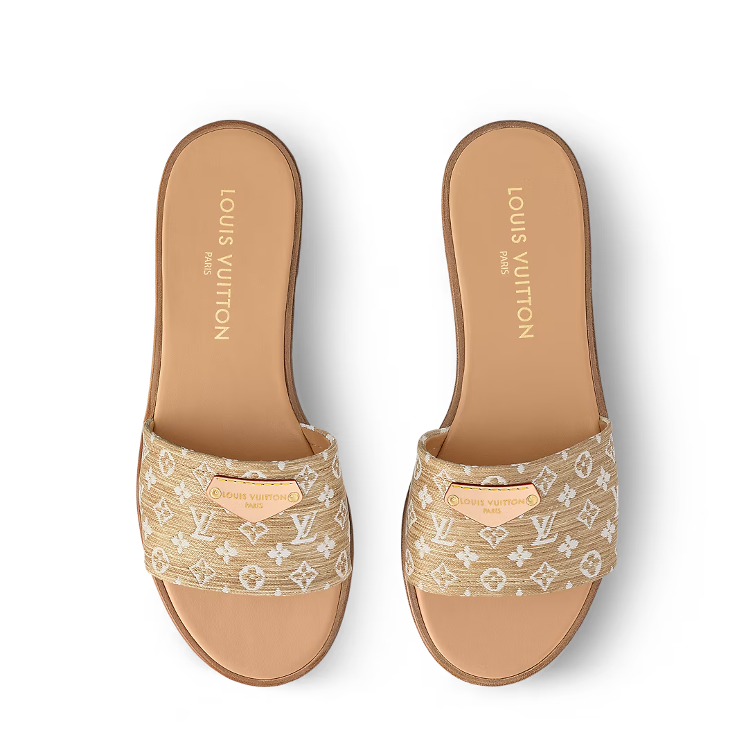 LV Lily Flat Mule Beige Natural